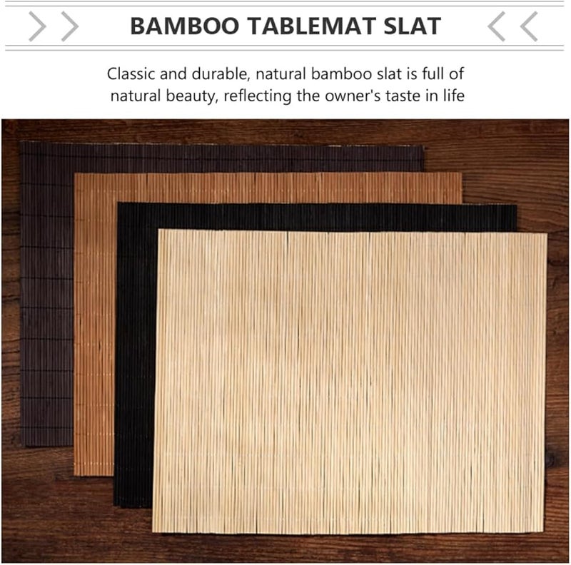 Black Retro Bamboo Table Mat Photography Background Tea Ceremony Decorative Pad - Image 2